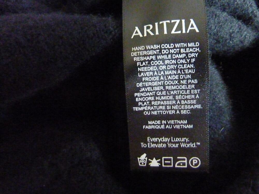 TNA Aritzia Womens Pull On Pants Medium M Black Wool Blend Trousers Minimalist